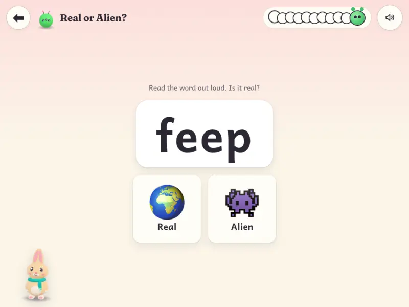 Real or Alien?: decode real and nonsense words, as in the Year 1 Phonics Screening Check