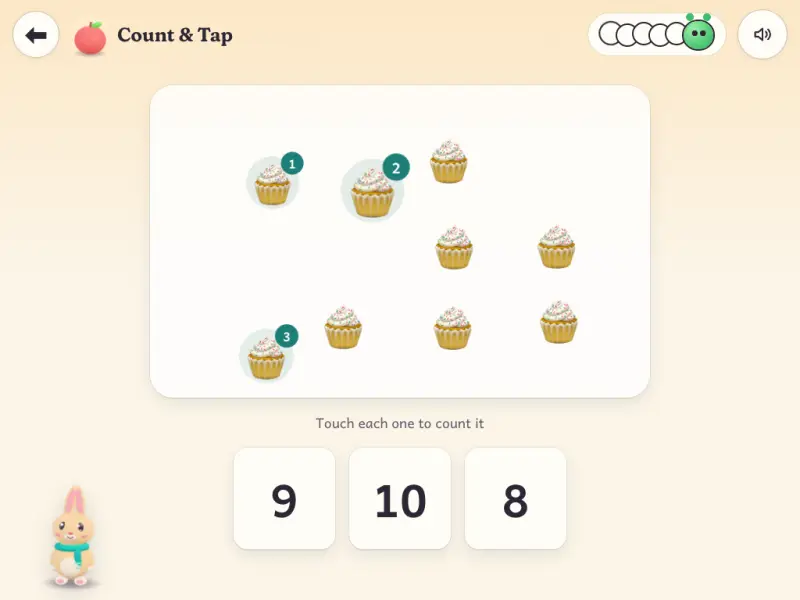 Count and Tap: one touch for each object