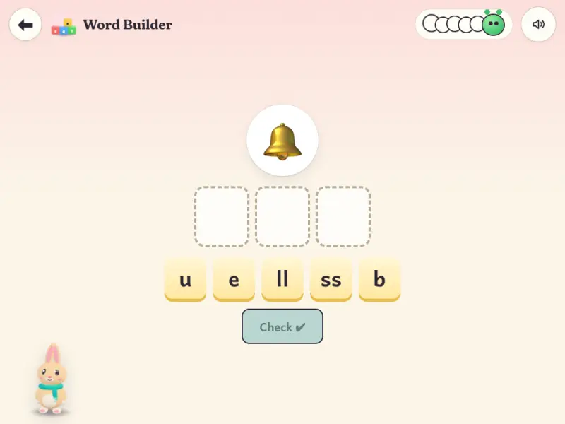 Word Builder: hear a word, then build it sound by sound